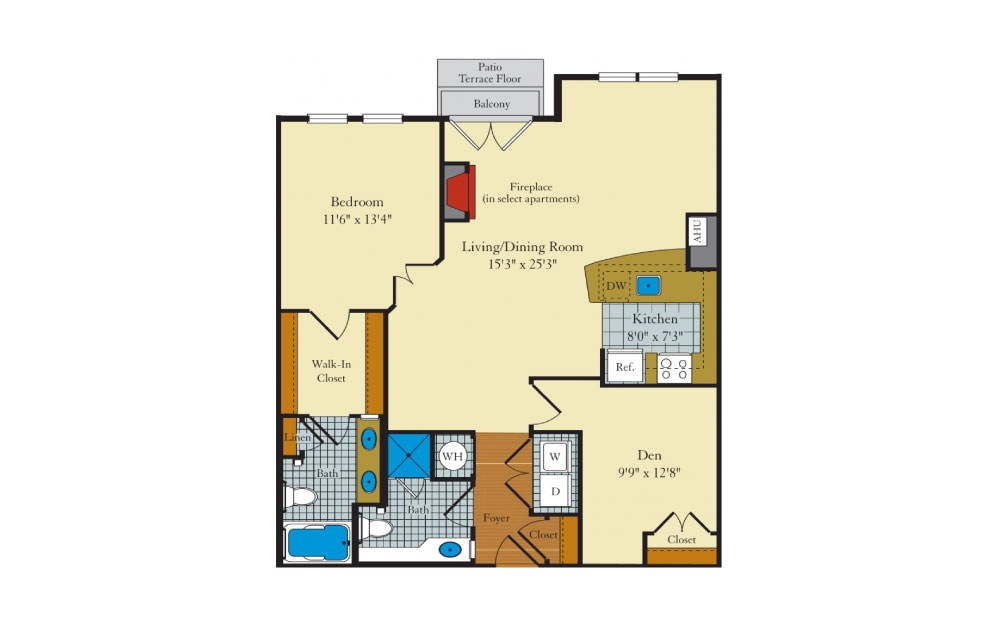 Coolidge - 2 bedroom floorplan layout with 2 baths and 1028 square feet. Coolidge - 2 bedroom floorplan layout with 2 baths and 1028 square feet.
