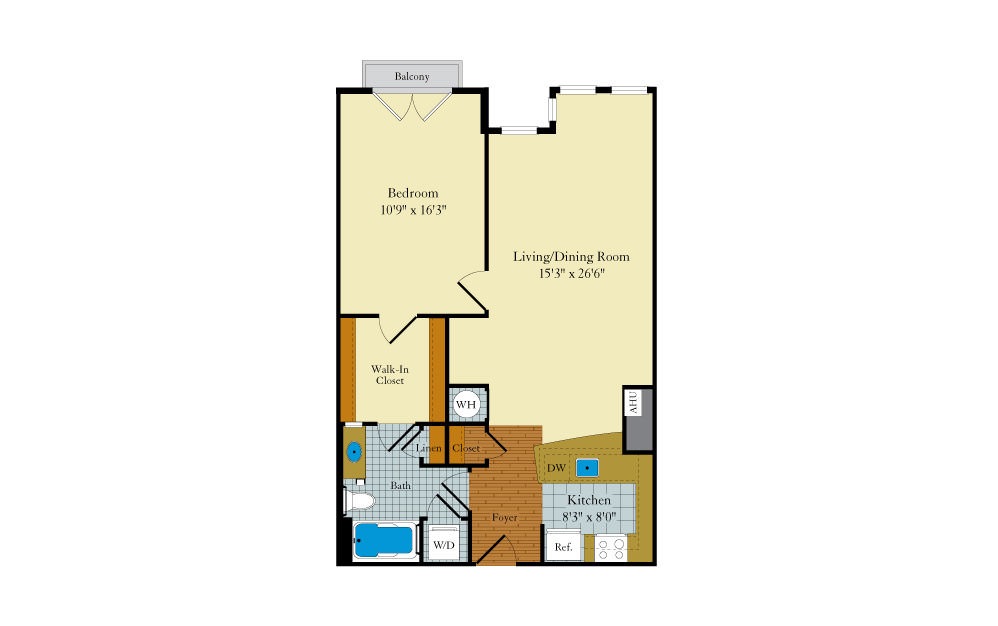 Greenwich-1F3 - 1 bedroom floorplan layout with 1 bath and 817 square feet. Greenwich-1F3 - 1 bedroom floorplan layout with 1 bath and 817 square feet.