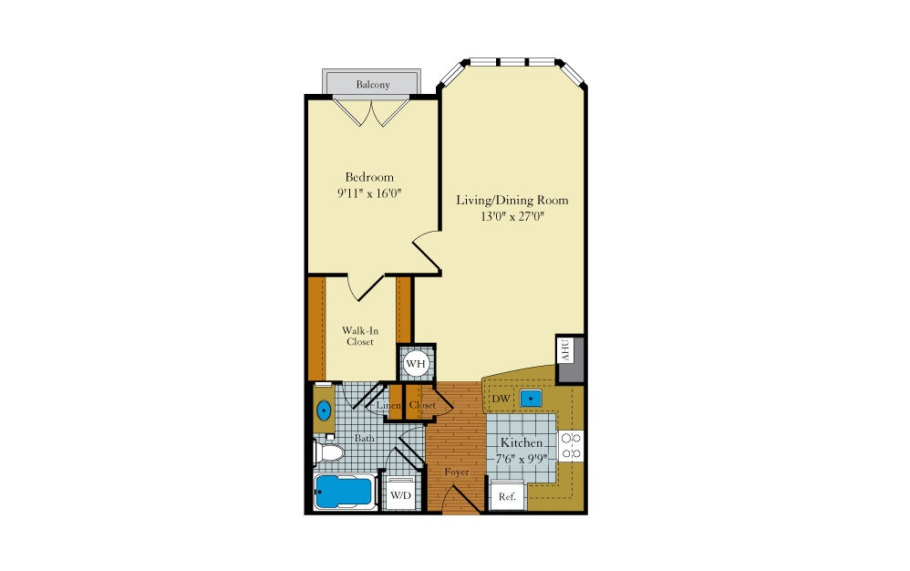 Idylwood - 1 bedroom floorplan layout with 1 bath and 788 square feet. Idylwood - 1 bedroom floorplan layout with 1 bath and 788 square feet.