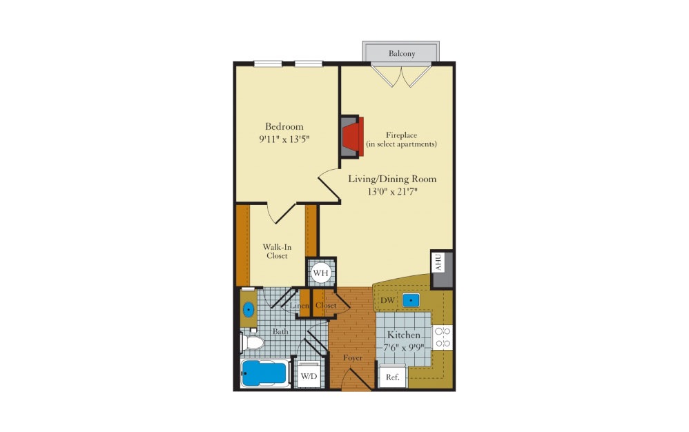 Idylwood - 1 bedroom floorplan layout with 1 bath and 698 square feet. Idylwood - 1 bedroom floorplan layout with 1 bath and 698 square feet.