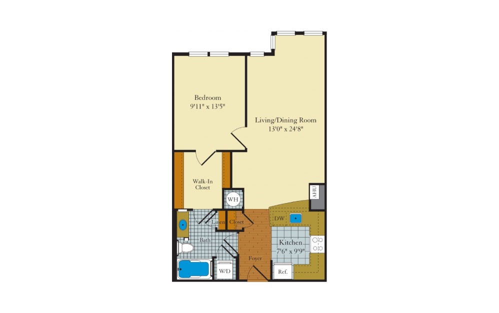 Idylwood - 1 bedroom floorplan layout with 1 bath and 721 square feet. Idylwood - 1 bedroom floorplan layout with 1 bath and 721 square feet.
